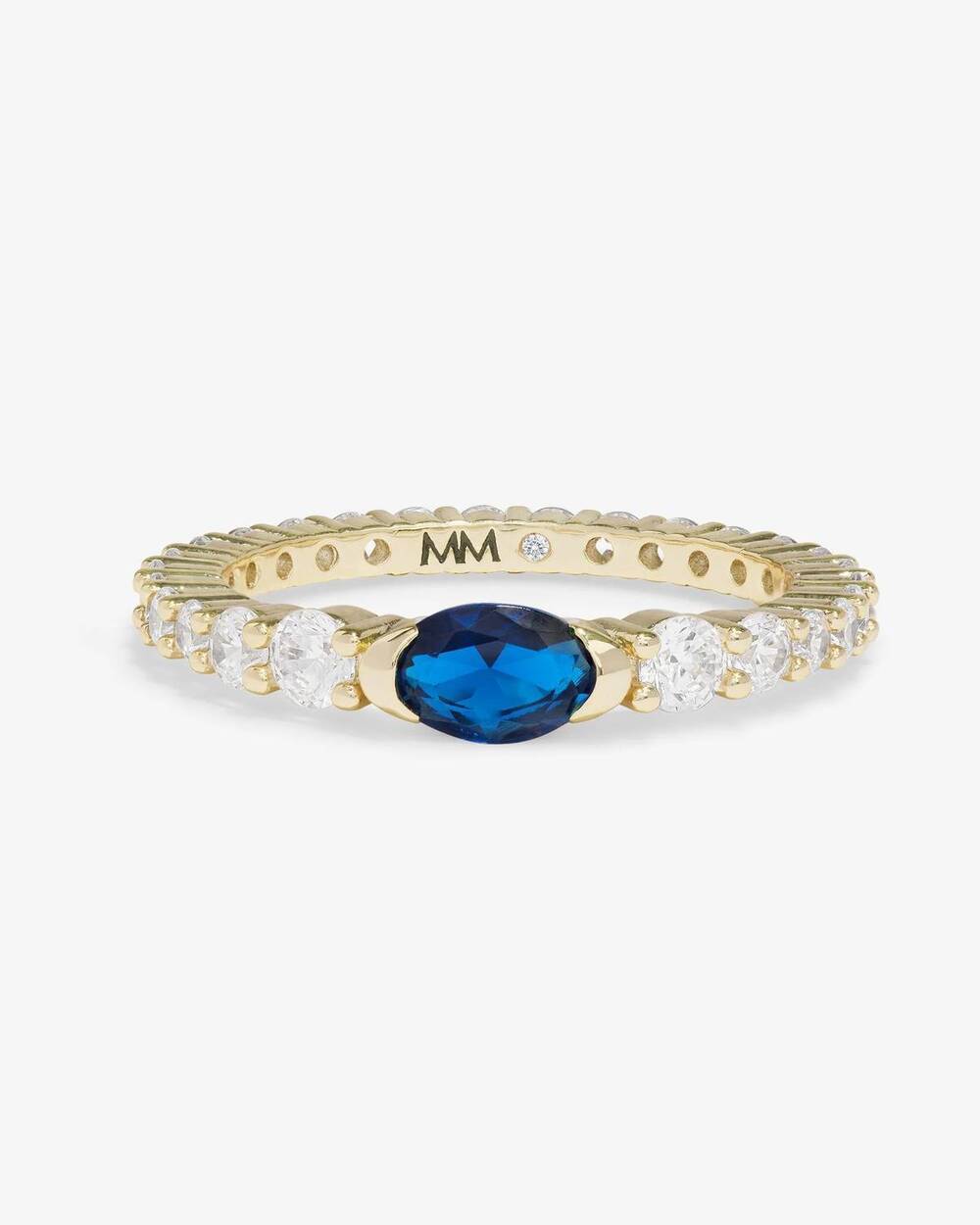 NEW MELINDA MARIA women's maven ring in gold|blue sapphire